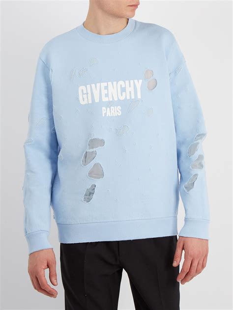 givenchy crew neck distressed|Givenchy sweatshirt fleece.